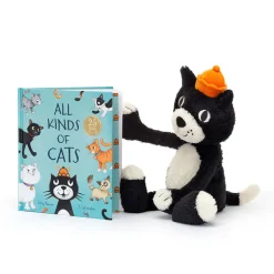 Jellycat All Kinds of Cats Book and Jack Medium< All Soft Toys|25th Anniversary