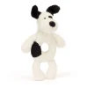 Jellycat Bashful Black & Cream Puppy Ring Rattle< All Bashfuls|View All