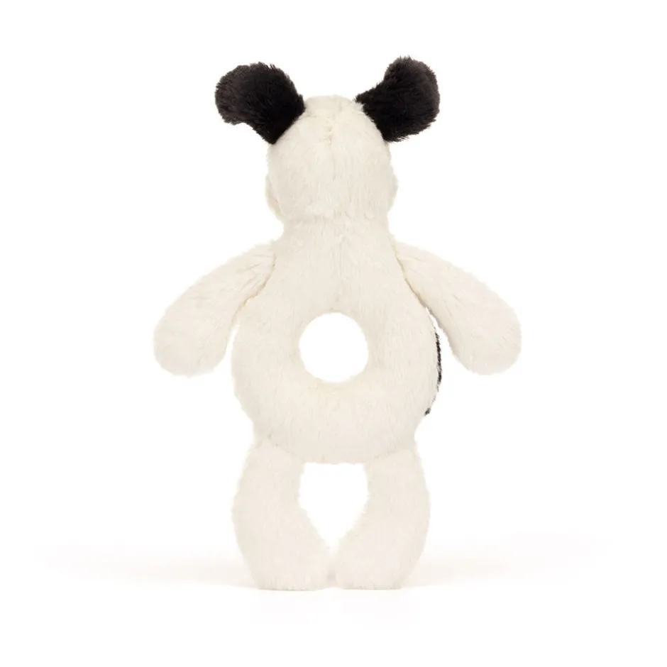 Jellycat Bashful Black & Cream Puppy Ring Rattle< All Bashfuls|View All