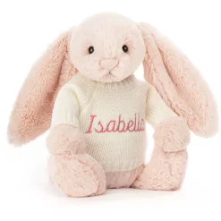 Jellycat Bashful Blush Bunny with Personalised Cream Jumper< All Soft Toys|Bashful Bunnies