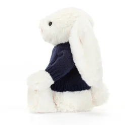 Jellycat Bashful Cream Bunny with Personalised Navy Jumper< All Soft Toys|Bashful Bunnies