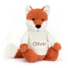 Jellycat Bashful Fox Cub with Personalised Cream Jumper< All Soft Toys|All Bashfuls