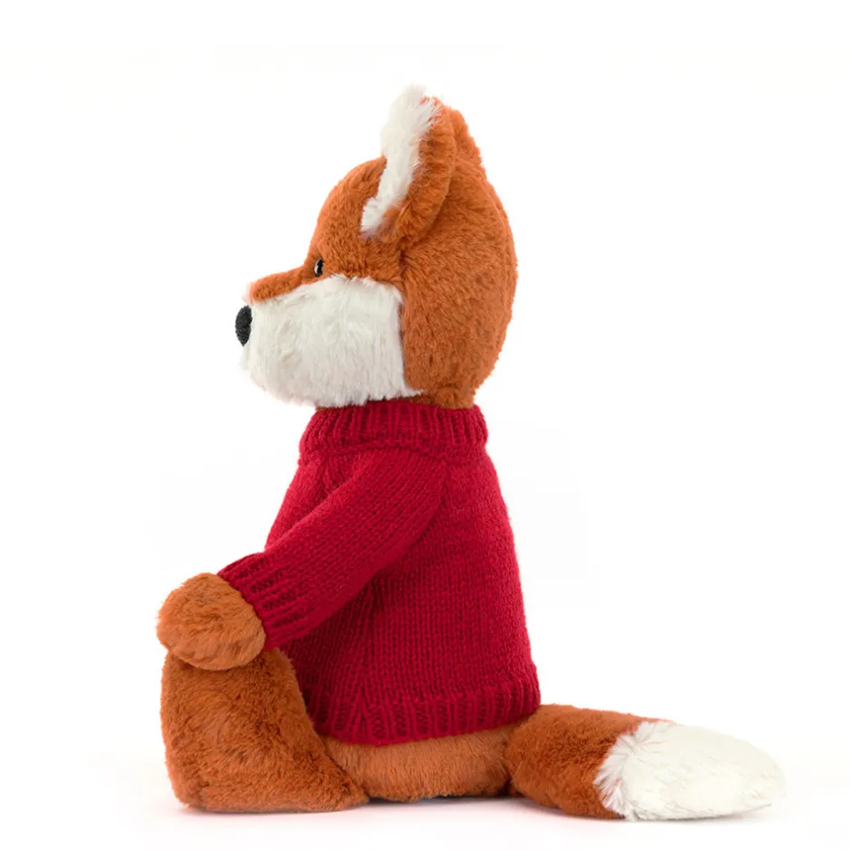 Jellycat Bashful Fox Cub with Personalised Red Jumper< All Soft Toys|All Bashfuls