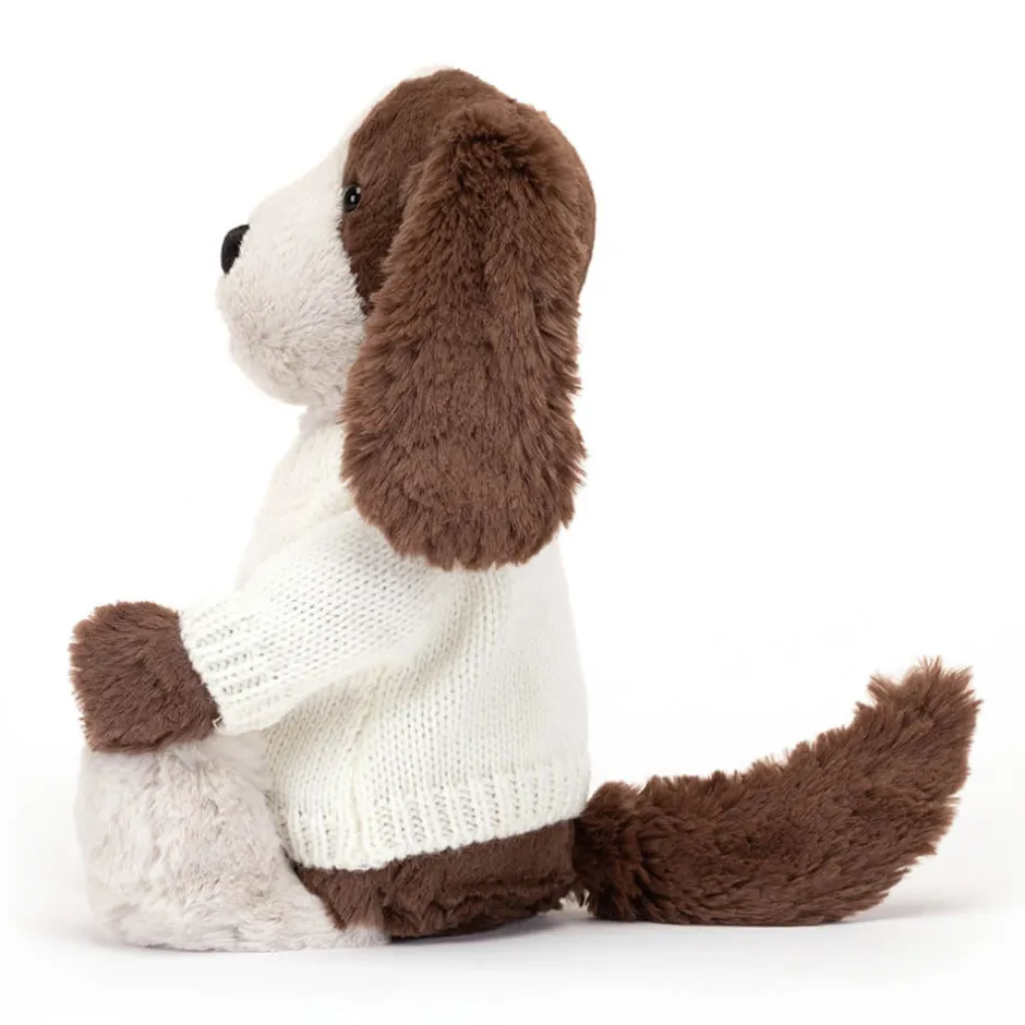 Jellycat Bashful Fudge Puppy with Personalised Cream Jumper< All Soft Toys|All Bashfuls