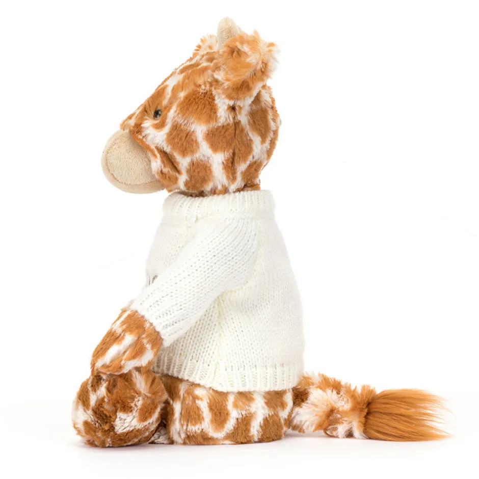 Jellycat Bashful Giraffe with Personalised Cream Jumper< All Soft Toys|All Bashfuls
