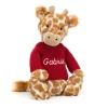 Jellycat Bashful Giraffe with Personalised Red Jumper< All Soft Toys|All Bashfuls
