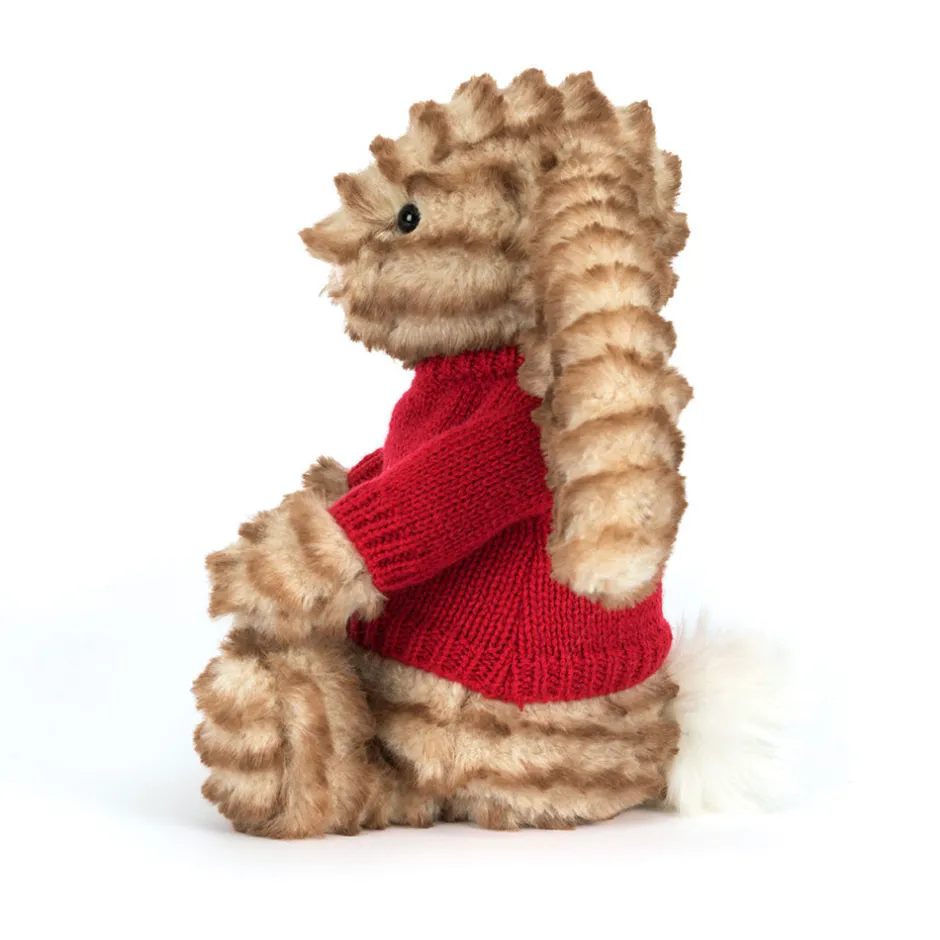 Jellycat Bashful Luxe Bunny Juniper with Personalised Red Jumper< All Soft Toys|View All