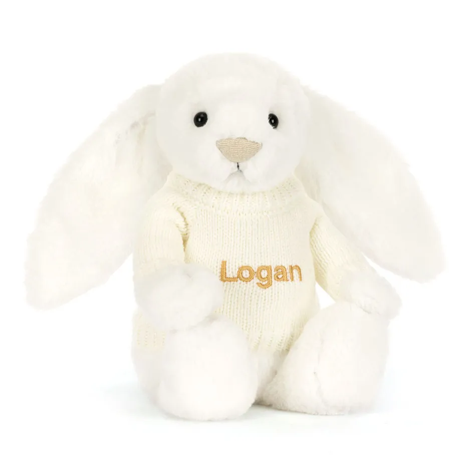 Jellycat Bashful Luxe Bunny Luna with Personalised Cream Jumper< All Soft Toys|Bashful Bunnies