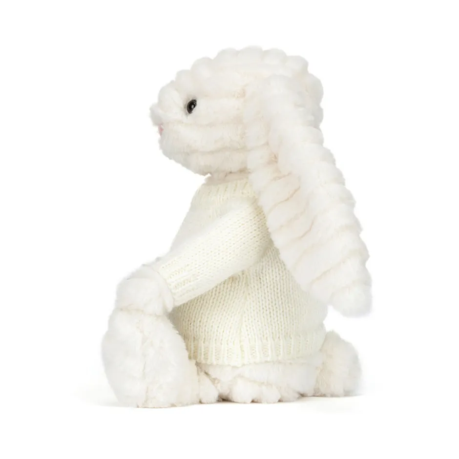 Jellycat Bashful Luxe Bunny Nimbus with Personalised Cream Jumper< All Soft Toys|View All