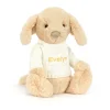 Jellycat Bashful Luxe Puppy Orlando with Personalised Cream Jumper< All Soft Toys|All Bashfuls