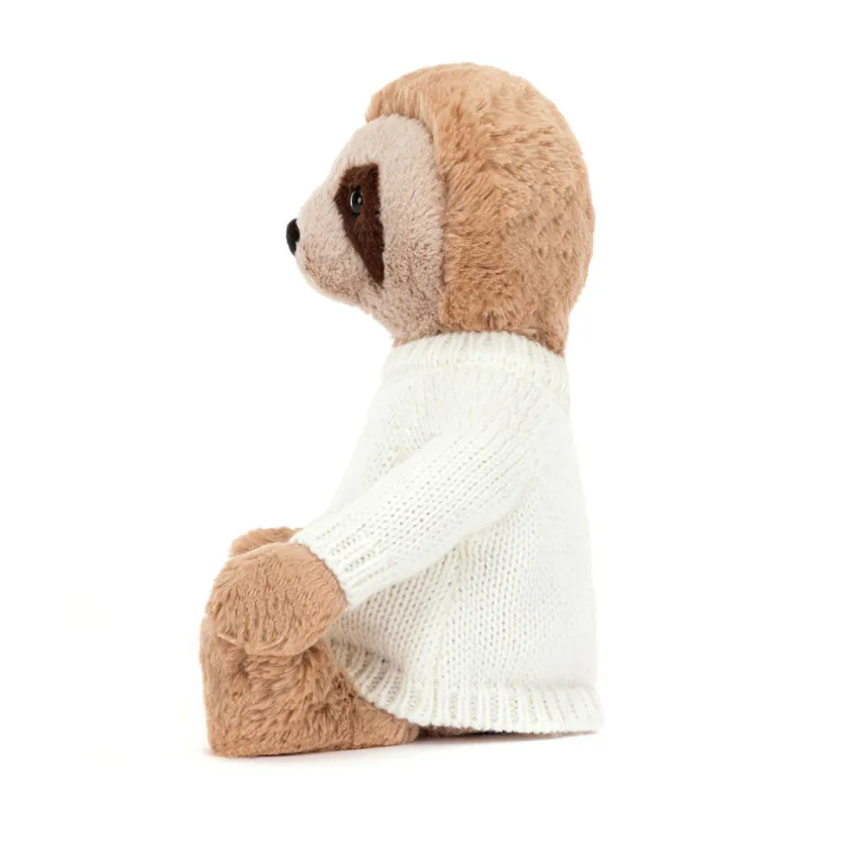Jellycat Bashful Sloth with Personalised Cream Jumper< All Soft Toys|All Bashfuls