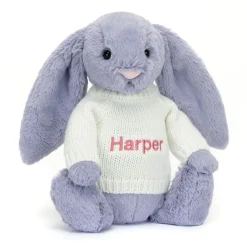 Jellycat Bashful Viola Bunny with Personalised Cream Jumper< All Soft Toys|Bashful Bunnies