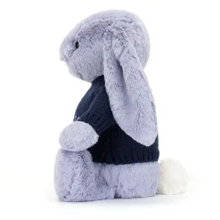 Jellycat Bashful Viola Bunny with Personalised Navy Jumper< All Soft Toys|Bashful Bunnies
