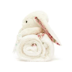 Jellycat Blossom Cream Bunny 'Berry' Blankie< Bashful Bunnies|All Bashfuls
