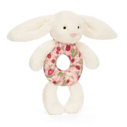 Jellycat Blossom Cream Bunny 'Berry' Ring Rattle< Bashful Bunnies|All Bashfuls