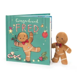 Jellycat Gingerbread Fred Book and Jolly Gingerbread Fred Original< All Soft Toys|Food & Drink