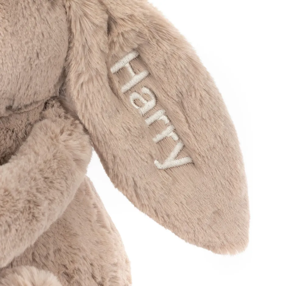 Jellycat Personalised Bashful Beige Bunny 'Birthday'< All Soft Toys|Bashful Bunnies