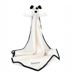 Jellycat Personalised Bashful Black & Cream Puppy Blankie< All Bashfuls|View All
