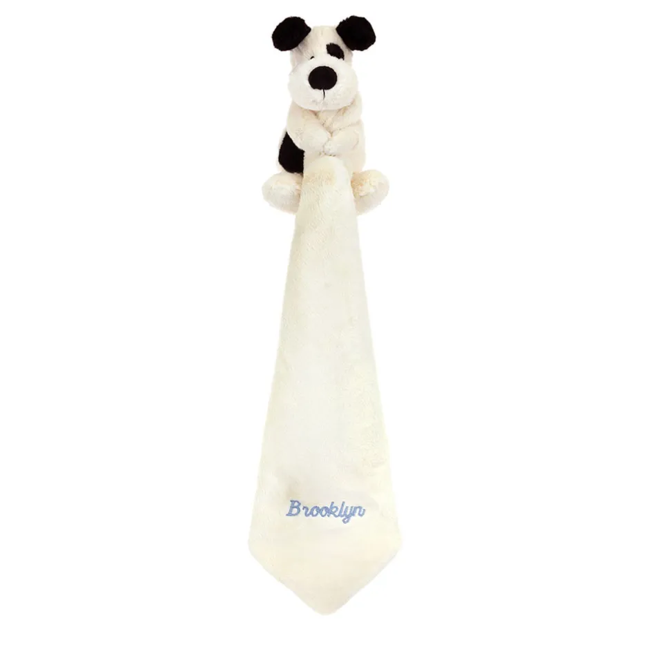 Jellycat Personalised Bashful Black & Cream Puppy Soother< All Bashfuls|View All