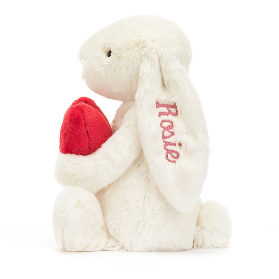 Jellycat Personalised Bashful Red Love Heart Bunny Medium< All Soft Toys|Bashful Bunnies