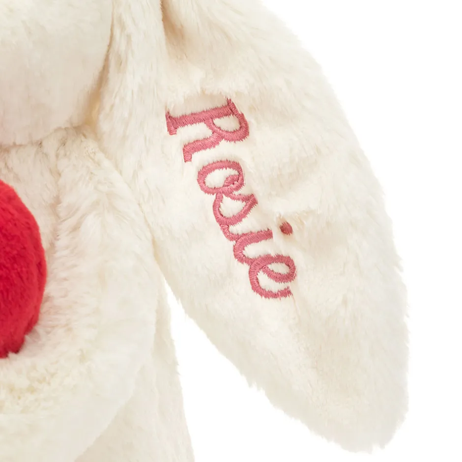 Jellycat Personalised Bashful Red Love Heart Bunny Medium< All Soft Toys|Bashful Bunnies