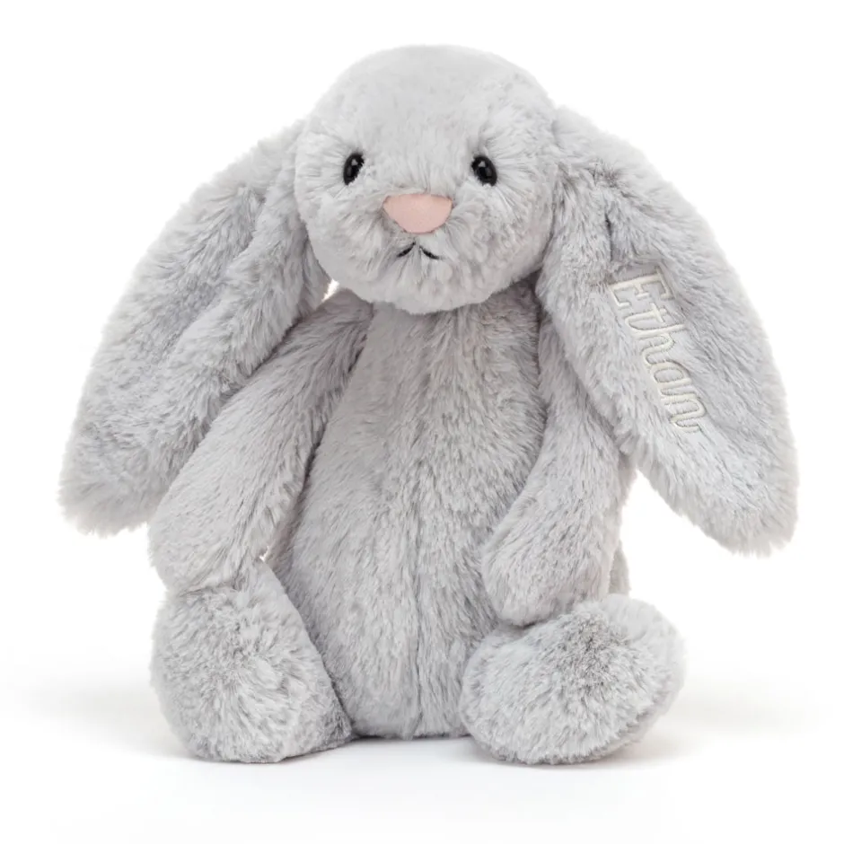Jellycat Personalised Bashful Silver Bunny Medium< Best Sellers|All Soft Toys