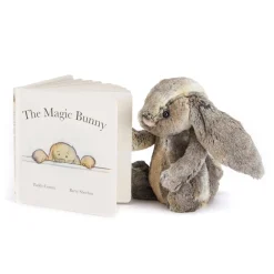 Jellycat The Magic Bunny Book and Bashful Cottontail Bunny Medium< All Soft Toys|View All